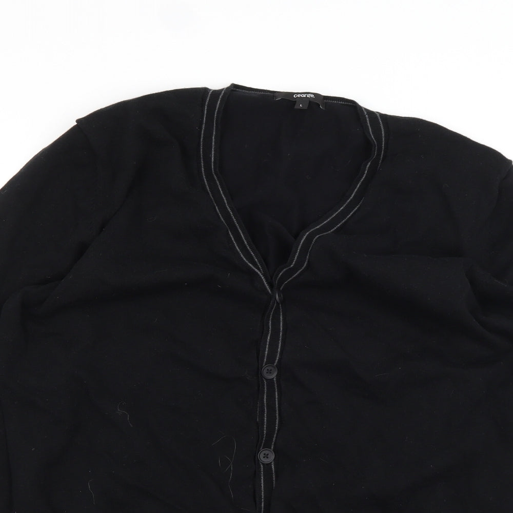 George Mens Black   Cardigan Jumper Size L