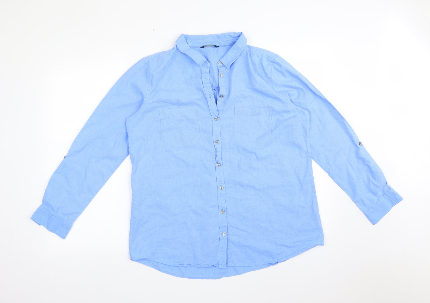 George Womens Blue   Basic Button-Up Size 14