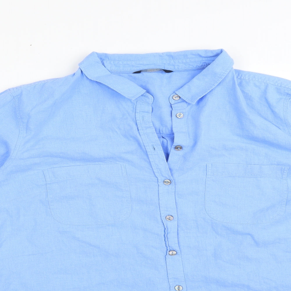 George Womens Blue   Basic Button-Up Size 14
