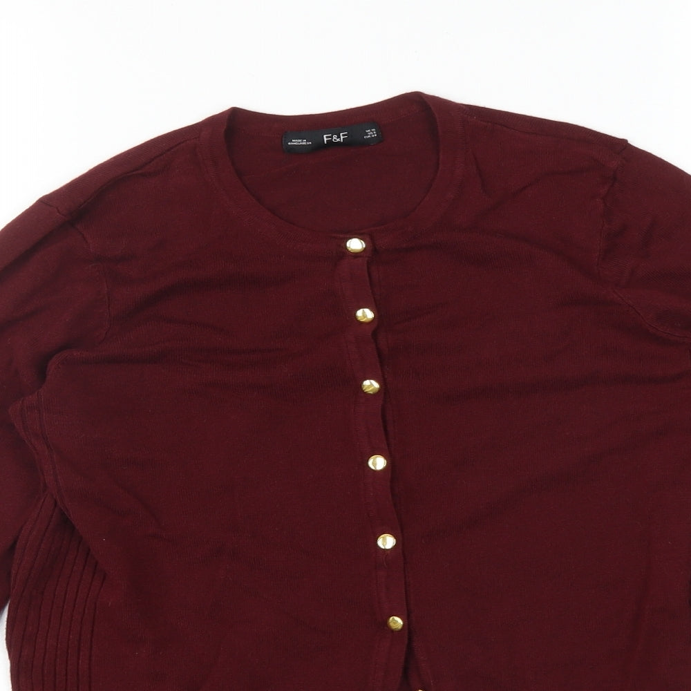 F&F Womens Red   Cardigan Jumper Size 10