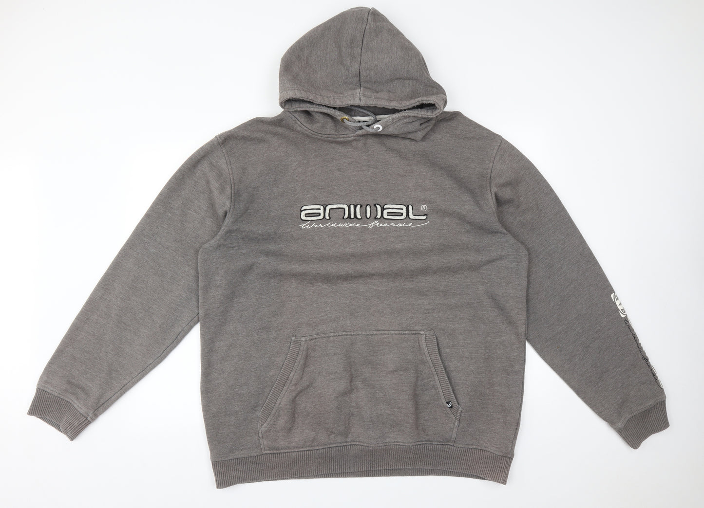 Animal Mens Grey   Pullover Hoodie Size 2XL
