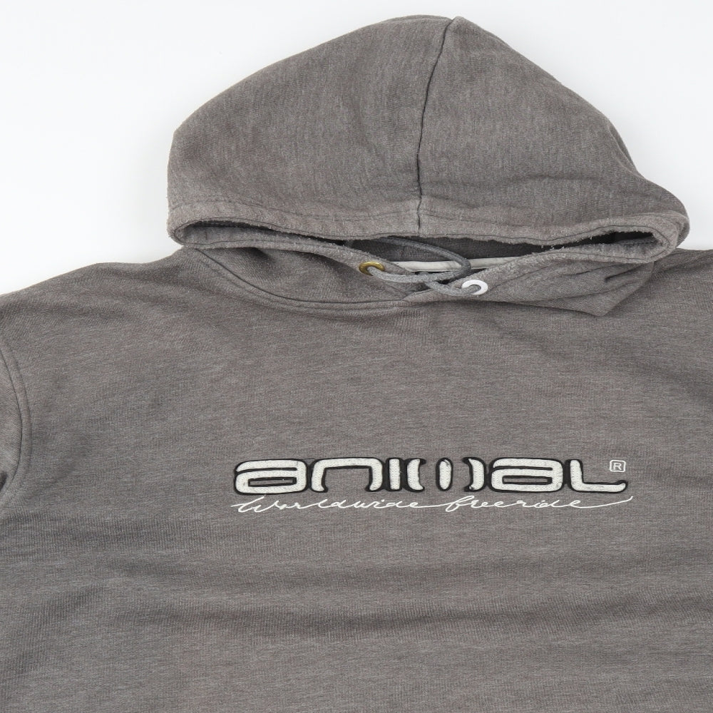 Animal Mens Grey   Pullover Hoodie Size 2XL