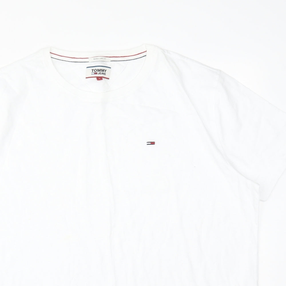 TOMMY JEANS Mens White    T-Shirt Size L