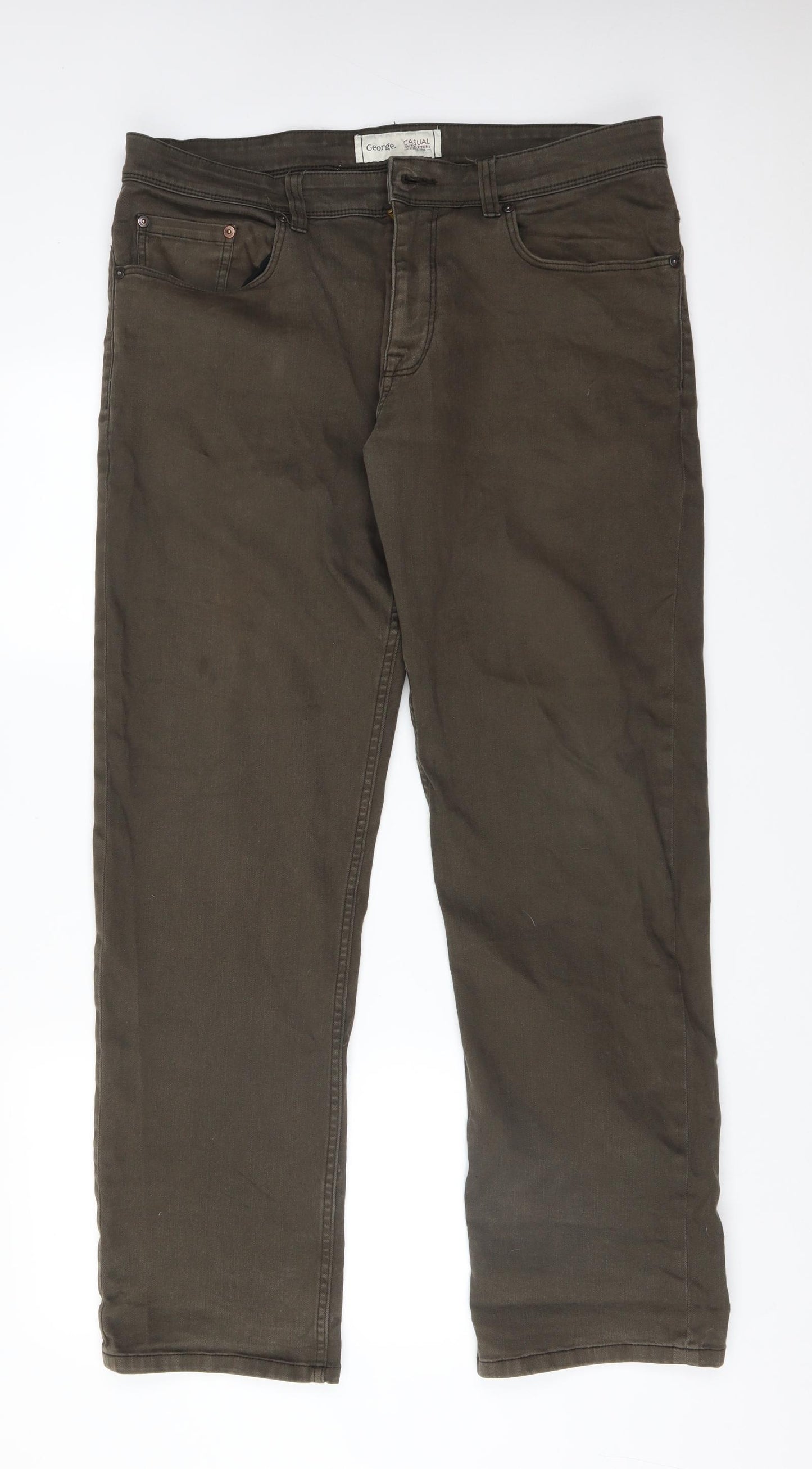 George Mens Green   Straight Jeans Size 36 L32 in
