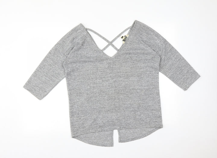 Miss Selfridge Womens Grey Basic T-Shirt Size 10