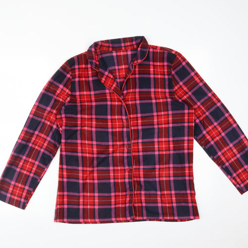 M&S Womens Multicoloured Check   Pyjama Top Size 14