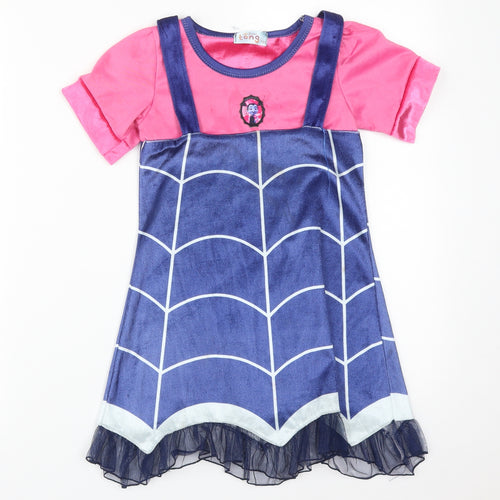 TONG Girls Multicoloured Striped  A-Line  Size 7 Years  - FANCY DRESS