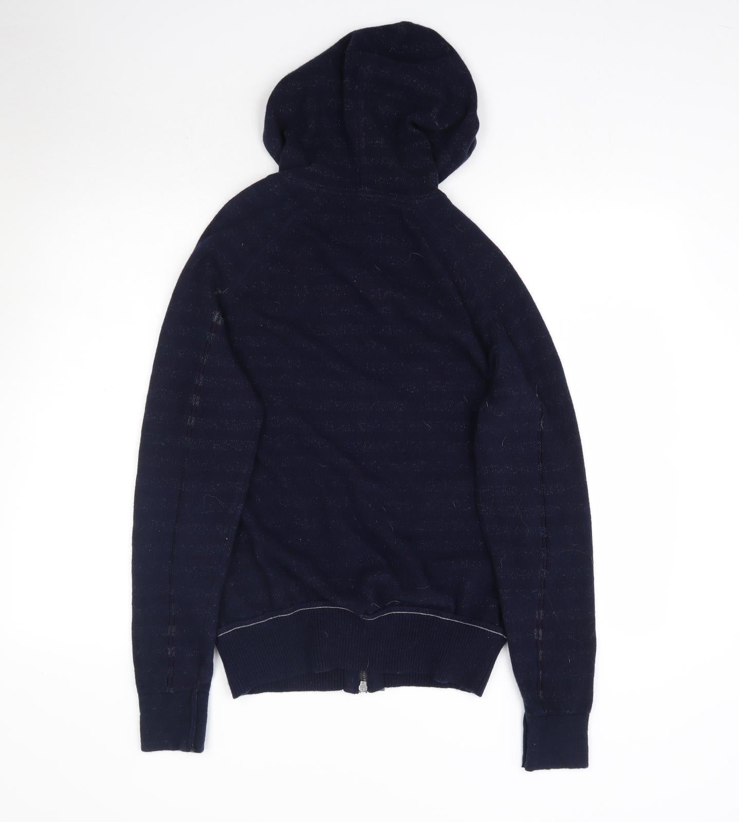 Replay Womens Blue  Knit Full Zip Hoodie Size M