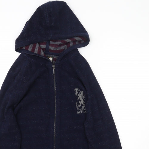 Replay Womens Blue  Knit Full Zip Hoodie Size M