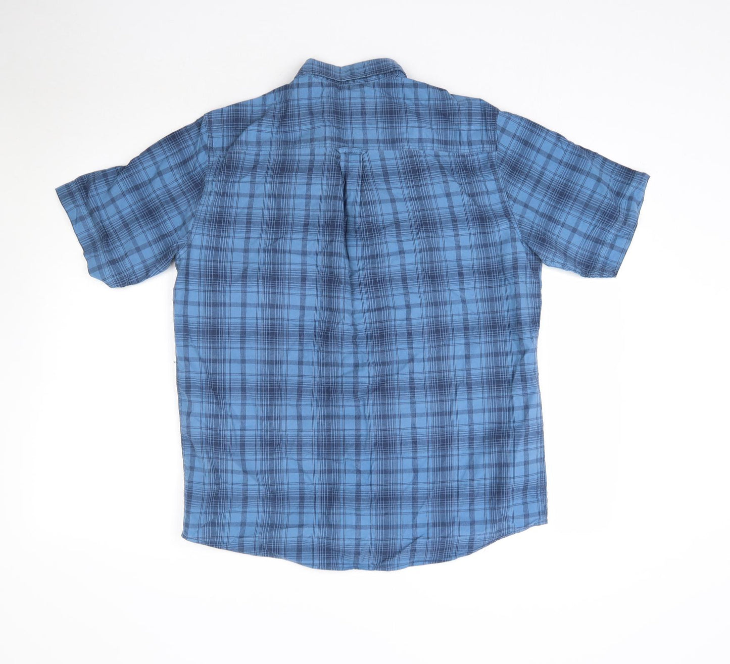 P.G. Field Mens Blue Plaid   Button-Up Size M