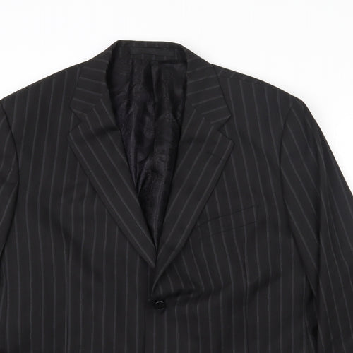Marks and Spencer Mens Black Striped  Jacket Suit Jacket Size M