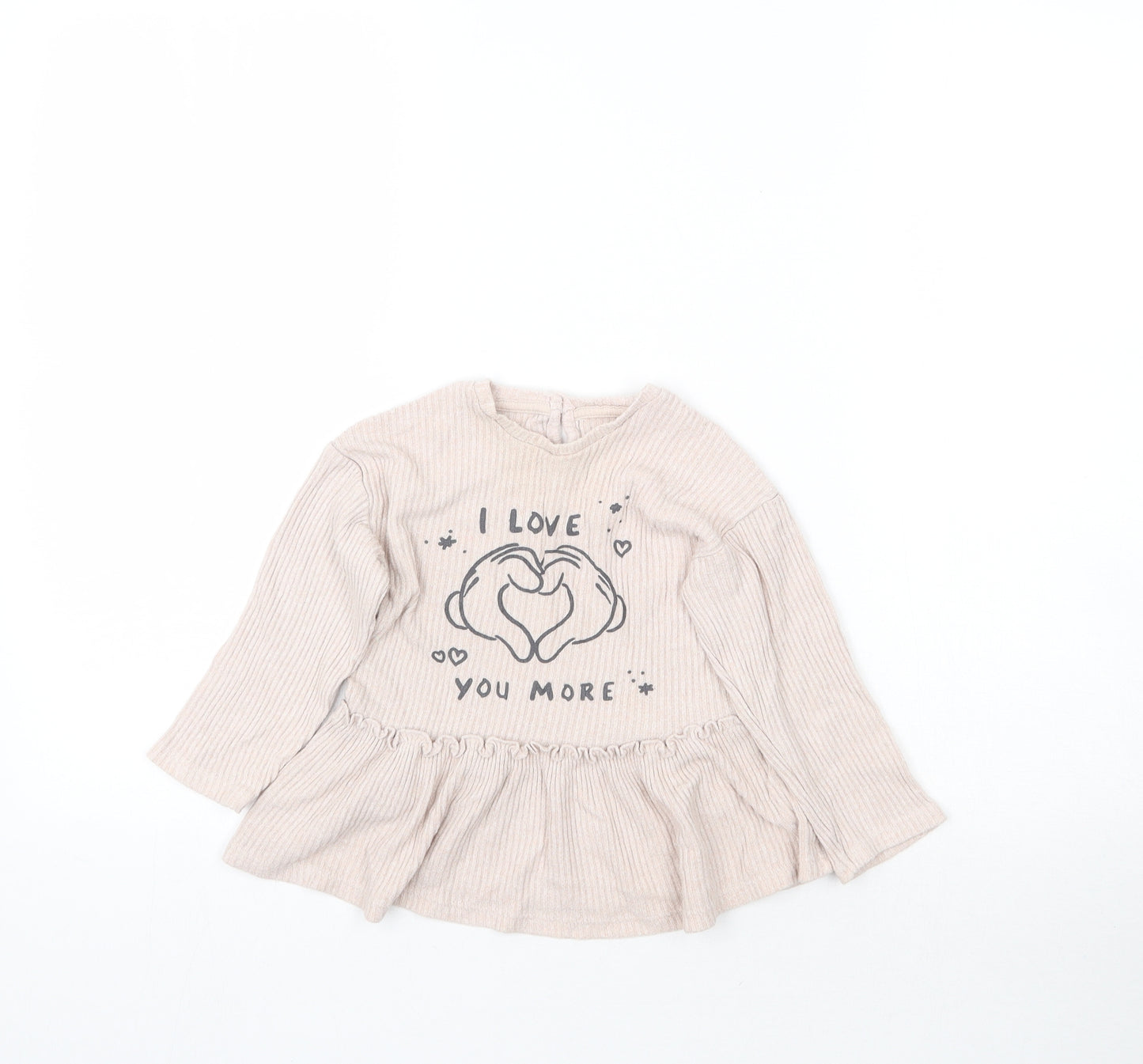 George Girls Pink   Basic T-Shirt Size 18-24 Months  - I love you more