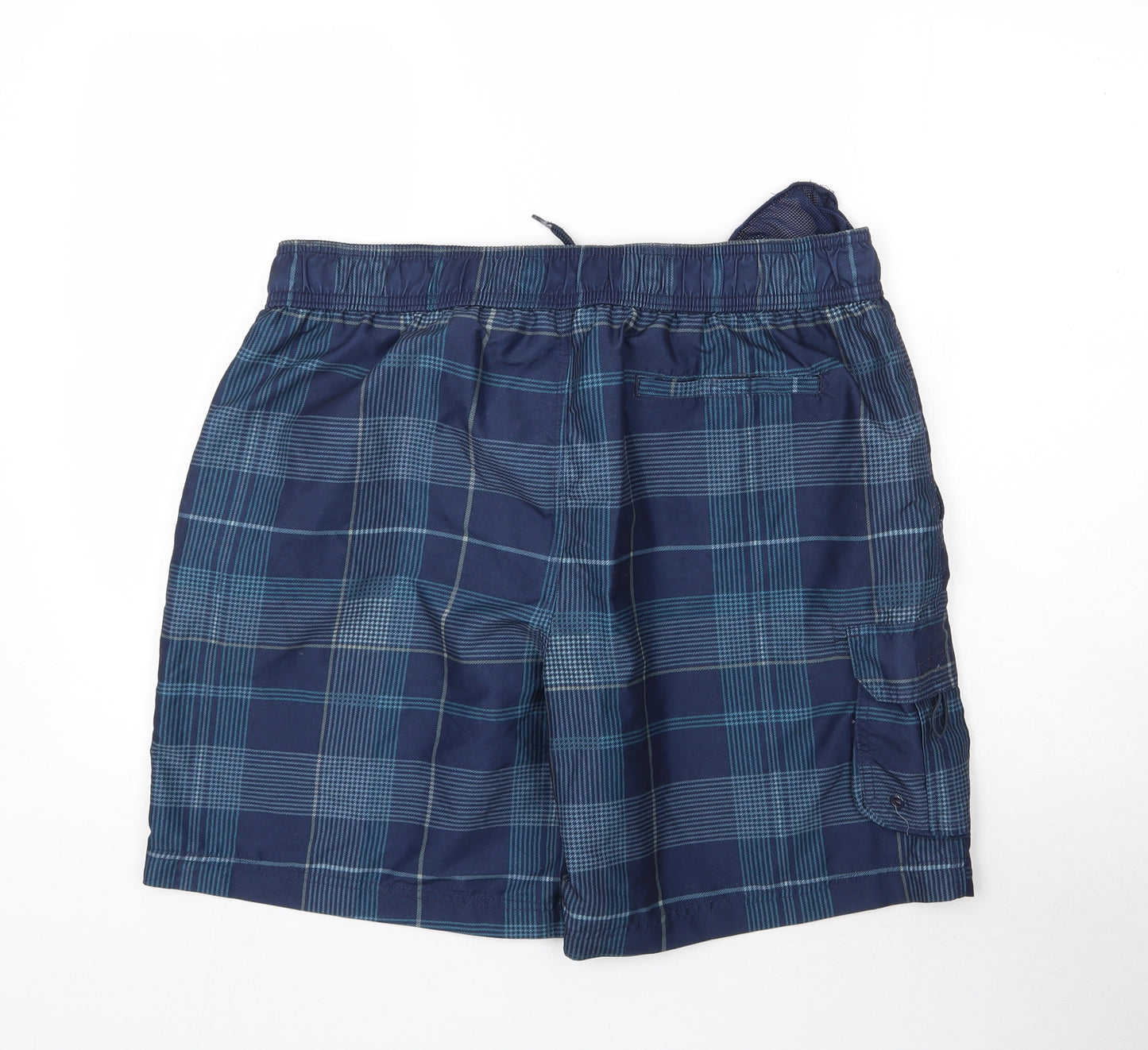 George Mens Blue Plaid  Bermuda Shorts Size L