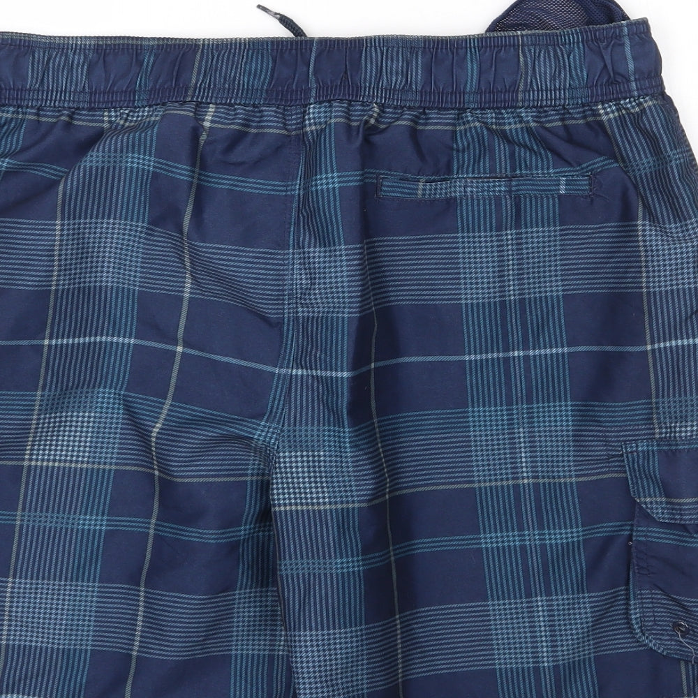 George Mens Blue Plaid  Bermuda Shorts Size L