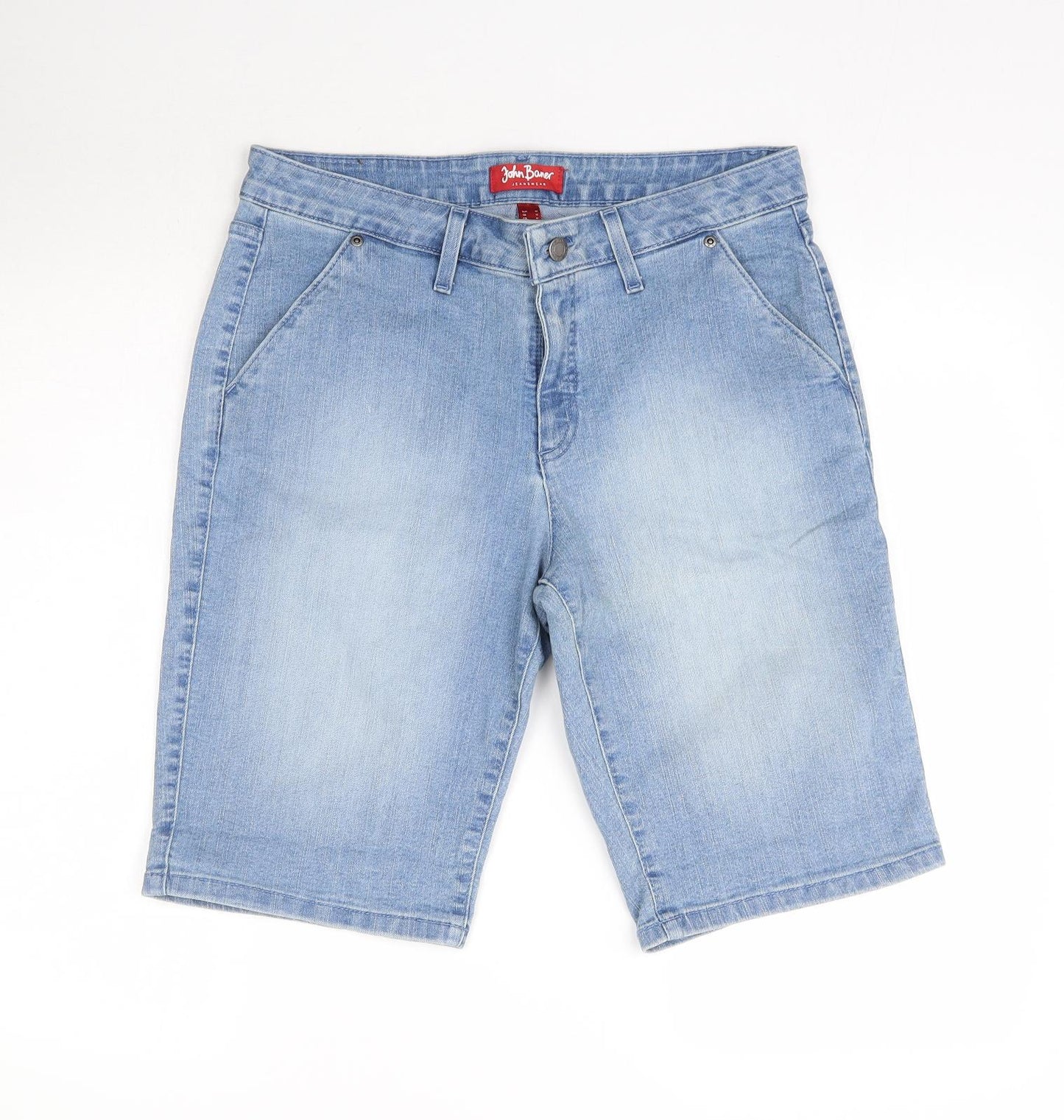 John Baner Womens Blue  Denim Bermuda Shorts Size 16