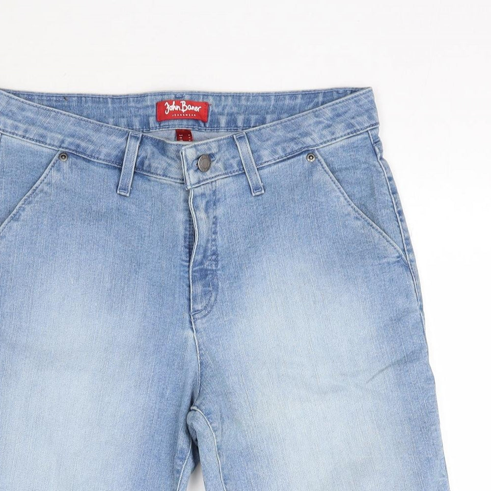 John Baner Womens Blue  Denim Bermuda Shorts Size 16