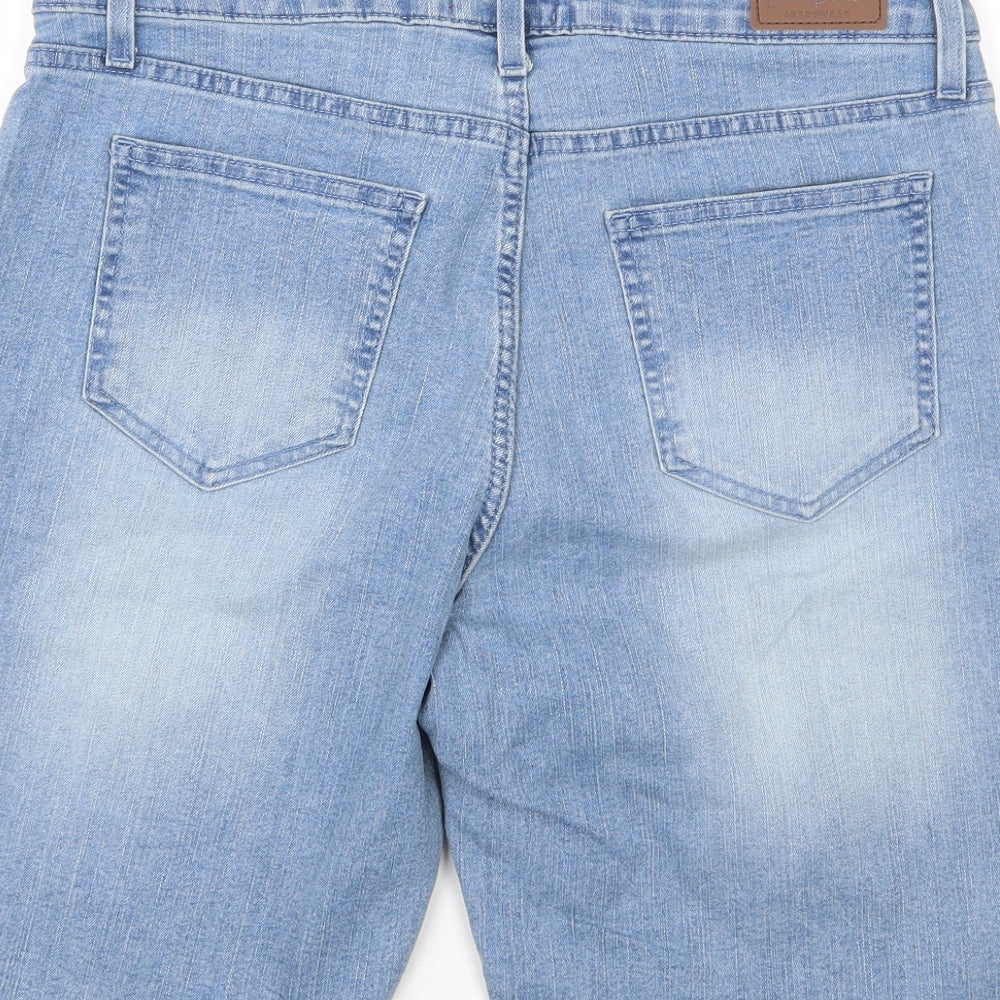John Baner Womens Blue  Denim Bermuda Shorts Size 16
