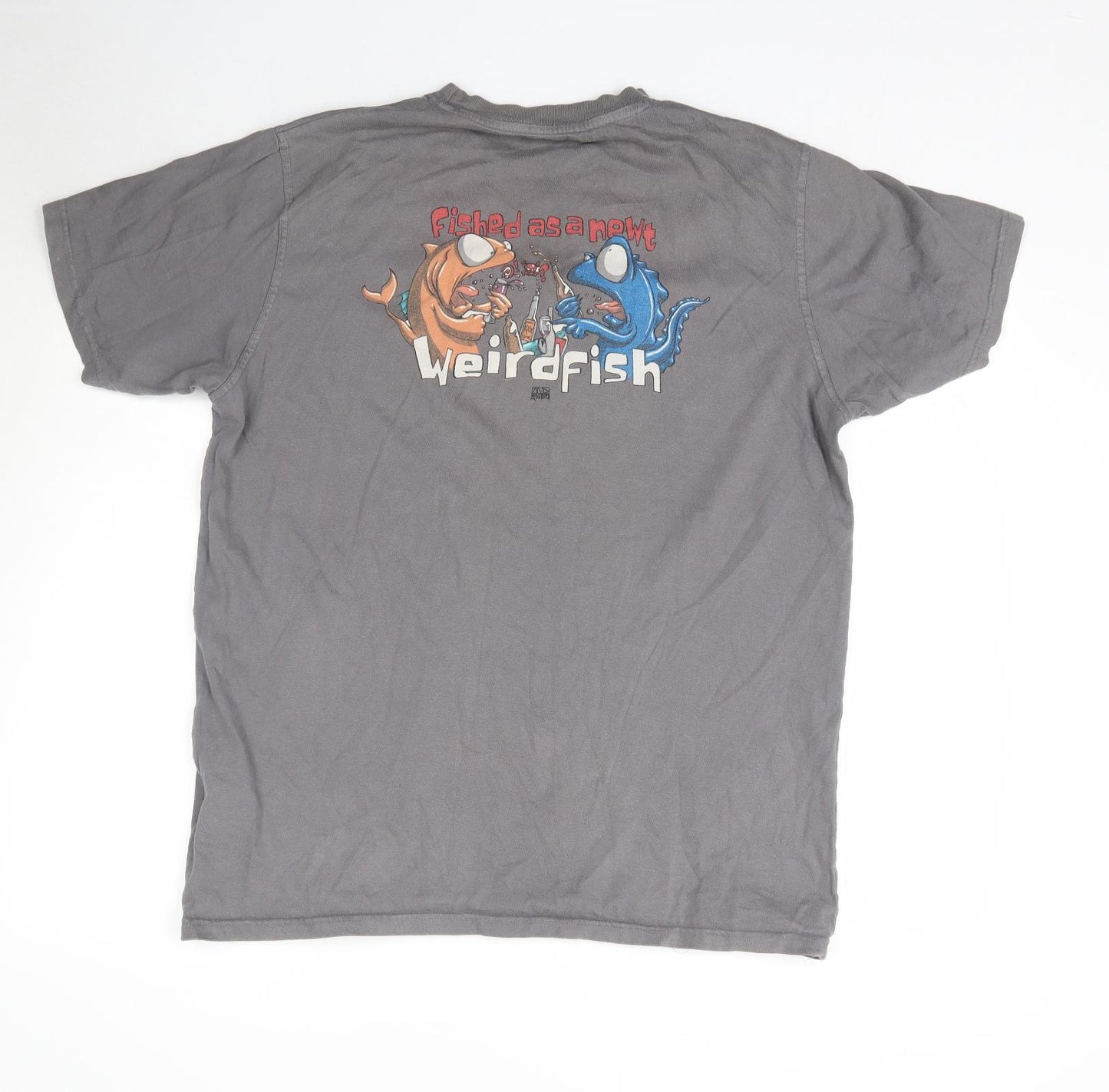 Weird Fish Mens Grey    T-Shirt Size L