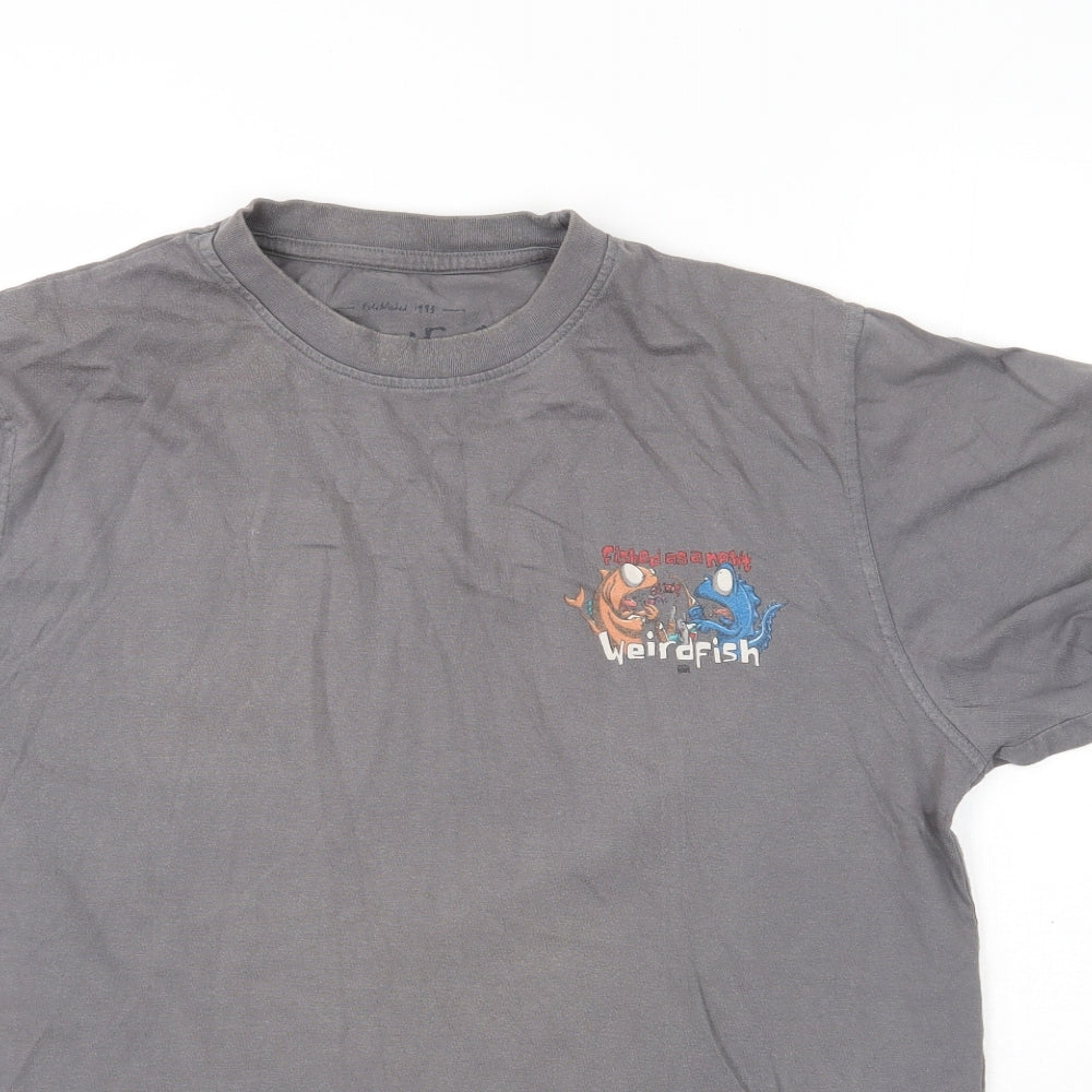 Weird Fish Mens Grey    T-Shirt Size L