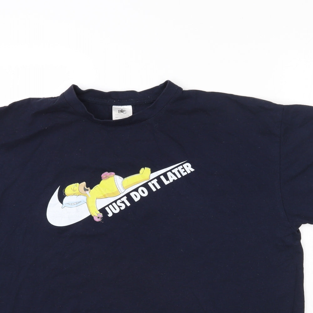 B&C collection Mens Blue    T-Shirt Size L  - Homer Simpson