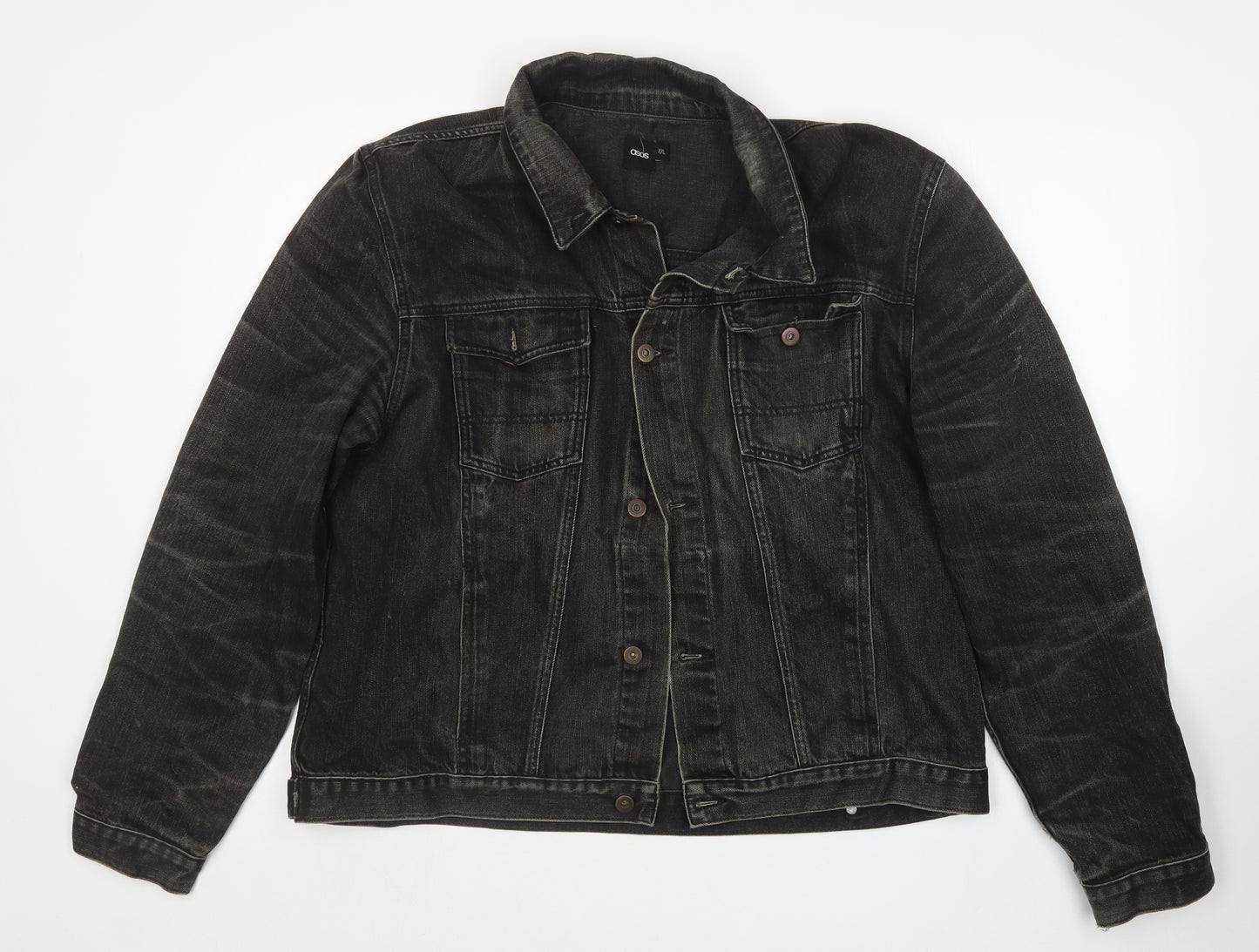 ASOS Mens Black  Denim Jacket  Size 2XL