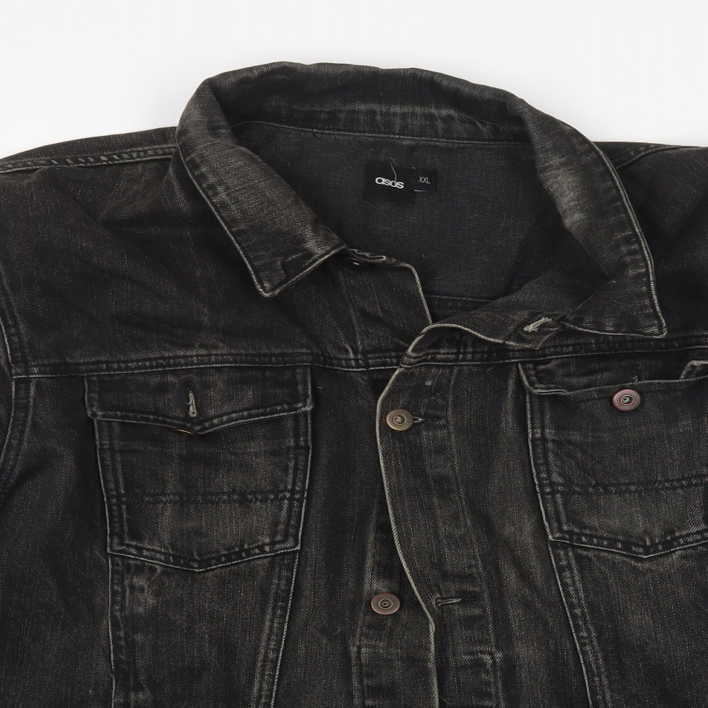 ASOS Mens Black  Denim Jacket  Size 2XL
