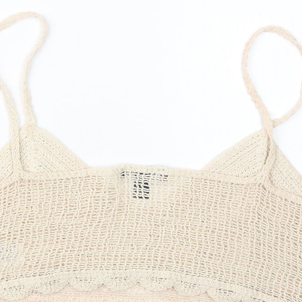 New Look Womens Beige  Knit Pullover Jumper Size M  - Cropped