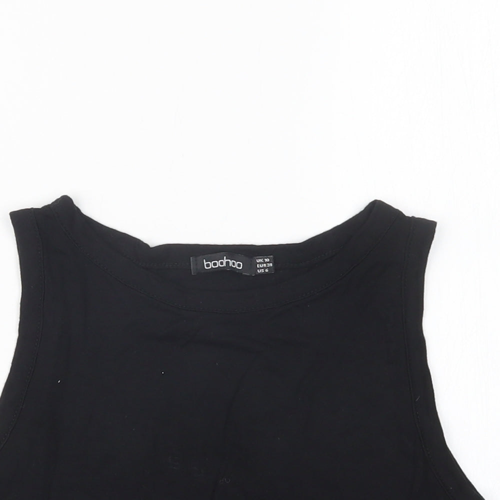 Boohoo Womens Black   Cropped T-Shirt Size 10