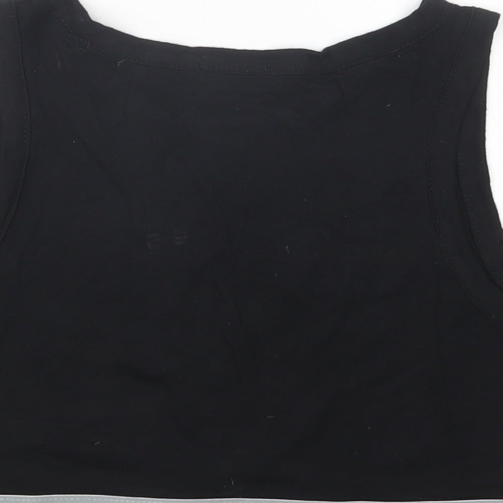 Boohoo Womens Black   Cropped T-Shirt Size 10