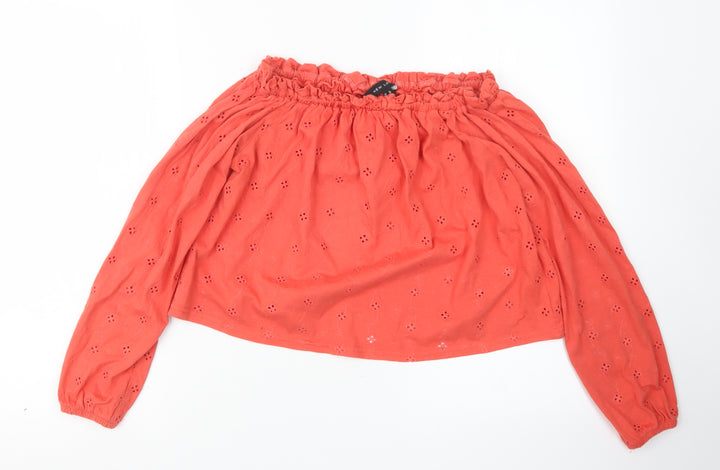 New Look Womens Pink Cropped T-Shirt Size 12