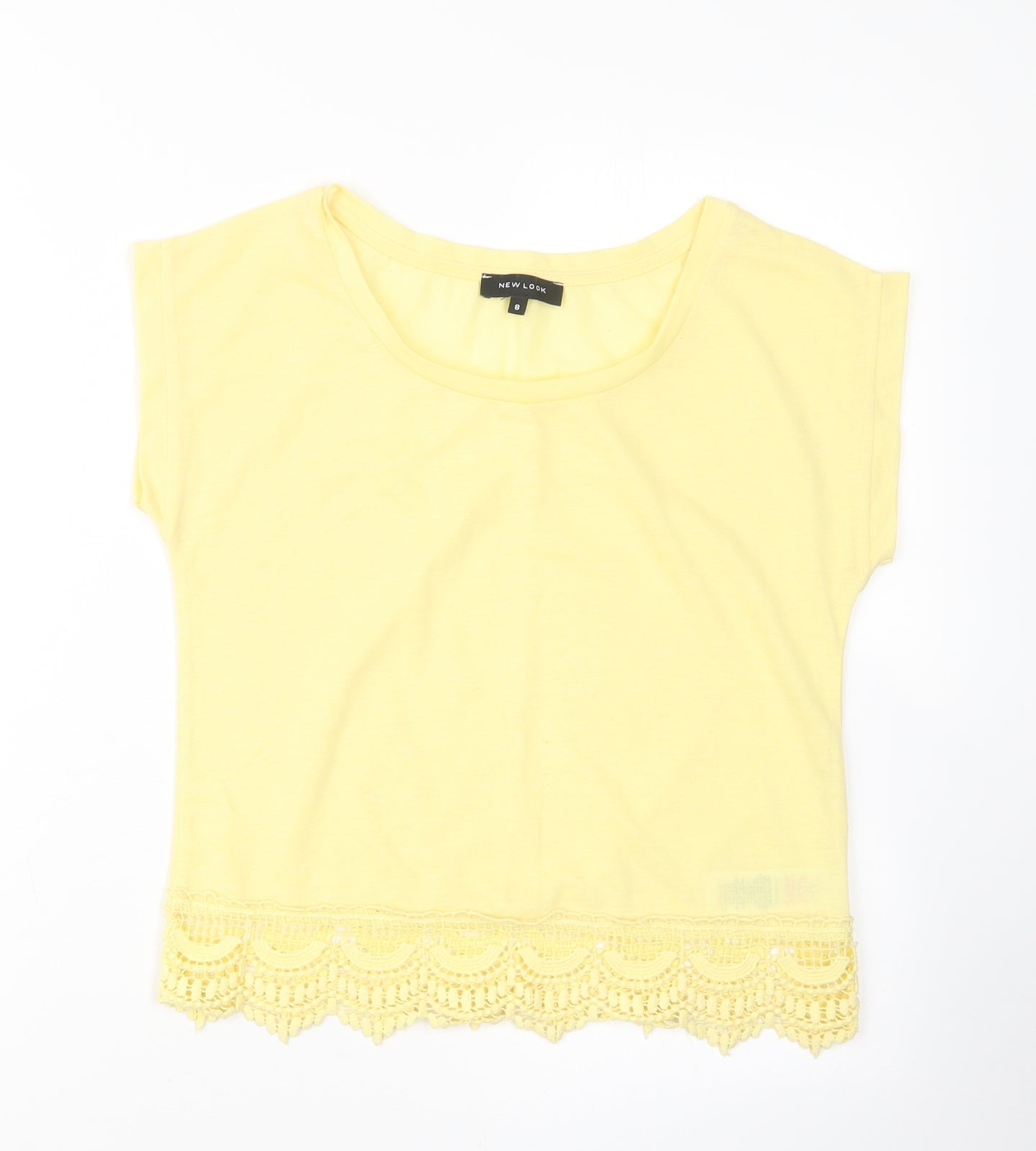 New Look Womens Yellow   Ringer T-Shirt Size 8
