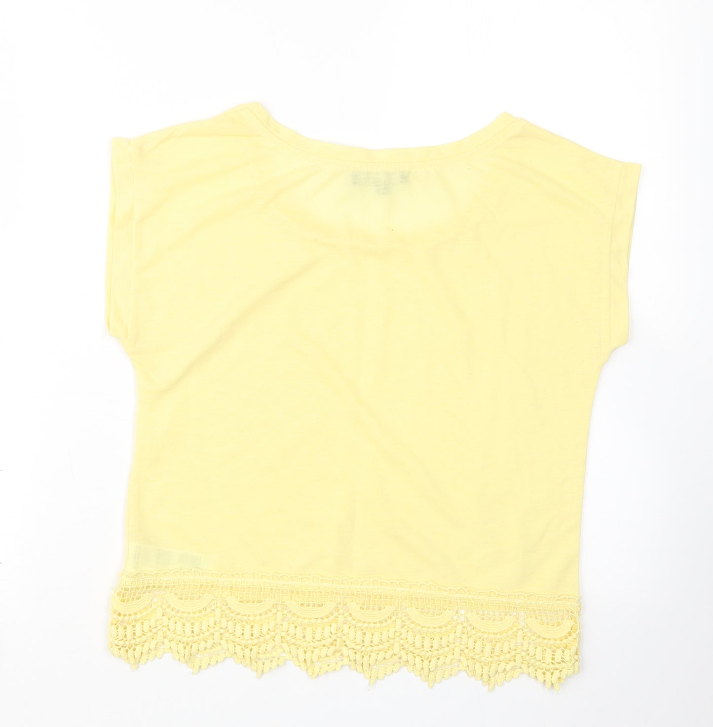 New Look Womens Yellow   Ringer T-Shirt Size 8