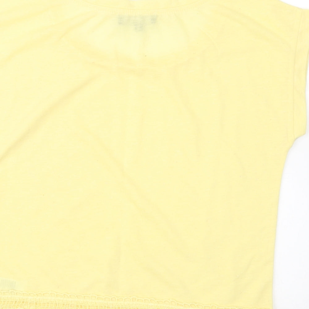 New Look Womens Yellow   Ringer T-Shirt Size 8