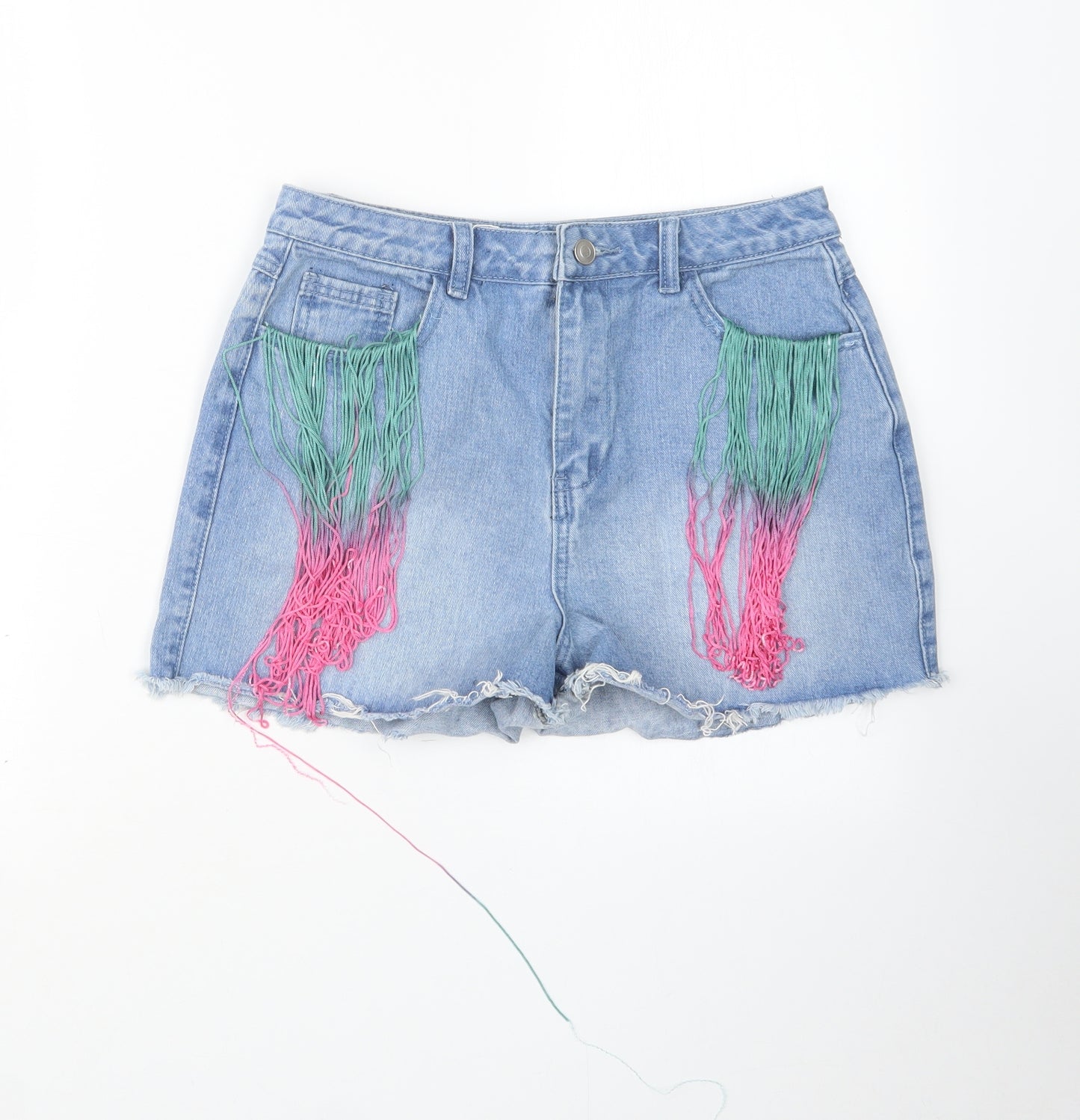 Boohoo Womens Blue  Denim Bermuda Shorts Size 12