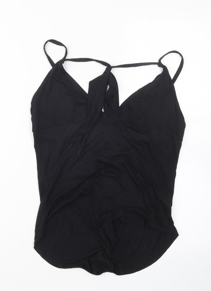 Boohoo Womens Black Bodysuit One-Piece Size 12