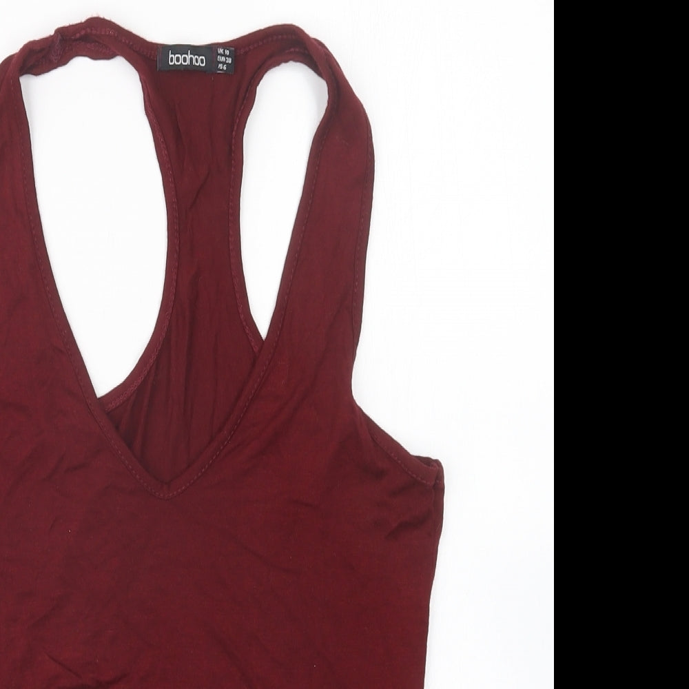 Boohoo Womens Purple   Bodysuit One-Piece Size 10