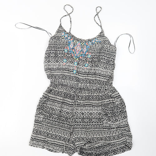 Atmosphere Womens Black Geometric  Playsuit One-Piece Size 8
