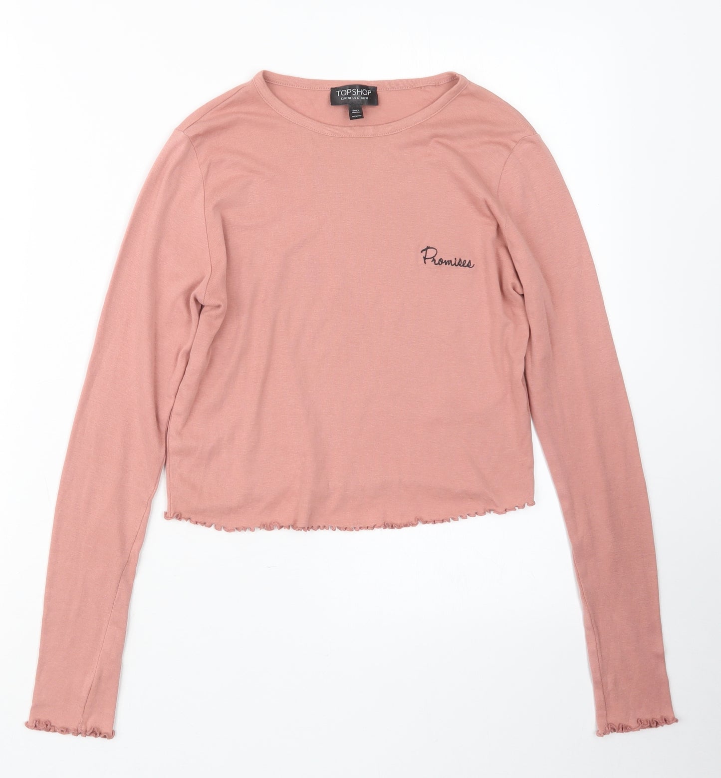 Topshop Womens Pink   Basic T-Shirt Size 10