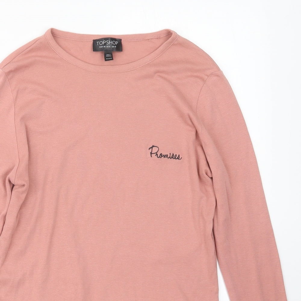 Topshop Womens Pink   Basic T-Shirt Size 10