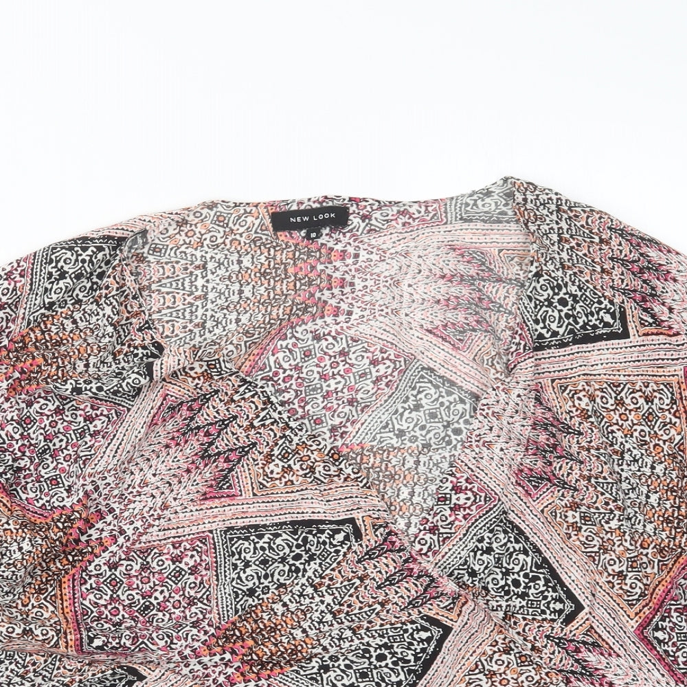 New Look Womens Pink Geometric  Kimono Jacket Size 10