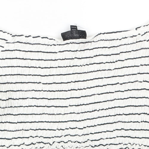 Topshop Womens Blue Striped  Cropped T-Shirt Size 10