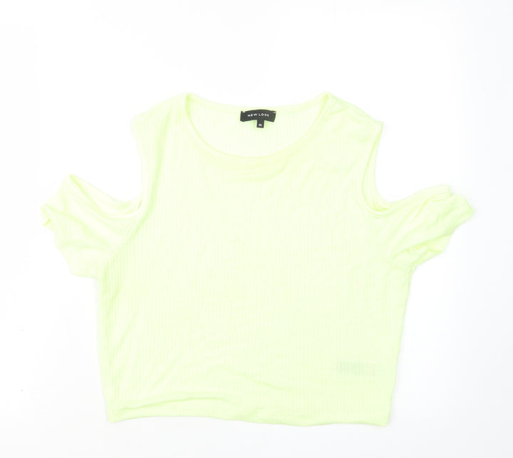 New Look Womens Green Cropped T-Shirt Size 14