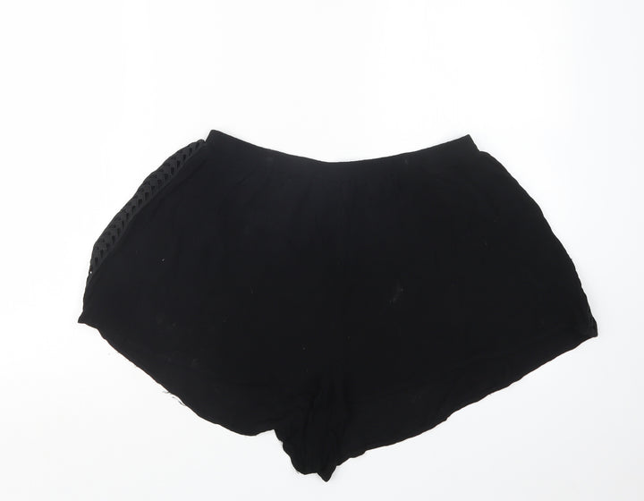 New Look Womens Black Hot Pants Shorts Size L