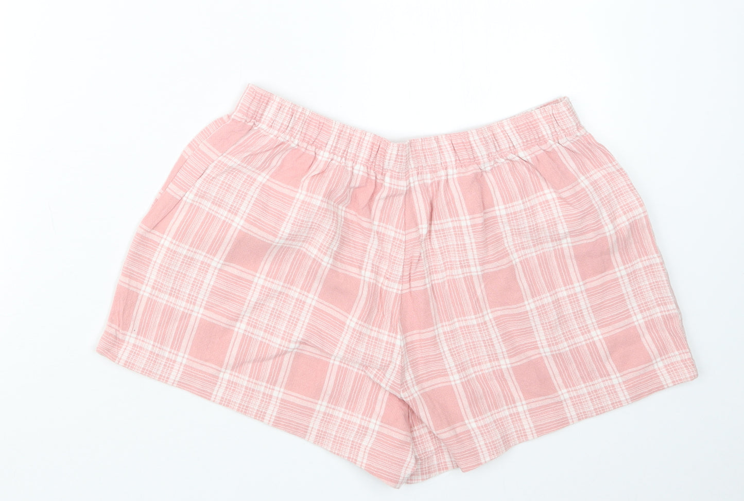 F&F Womens Pink Check  Capri Sleep Shorts Size 8