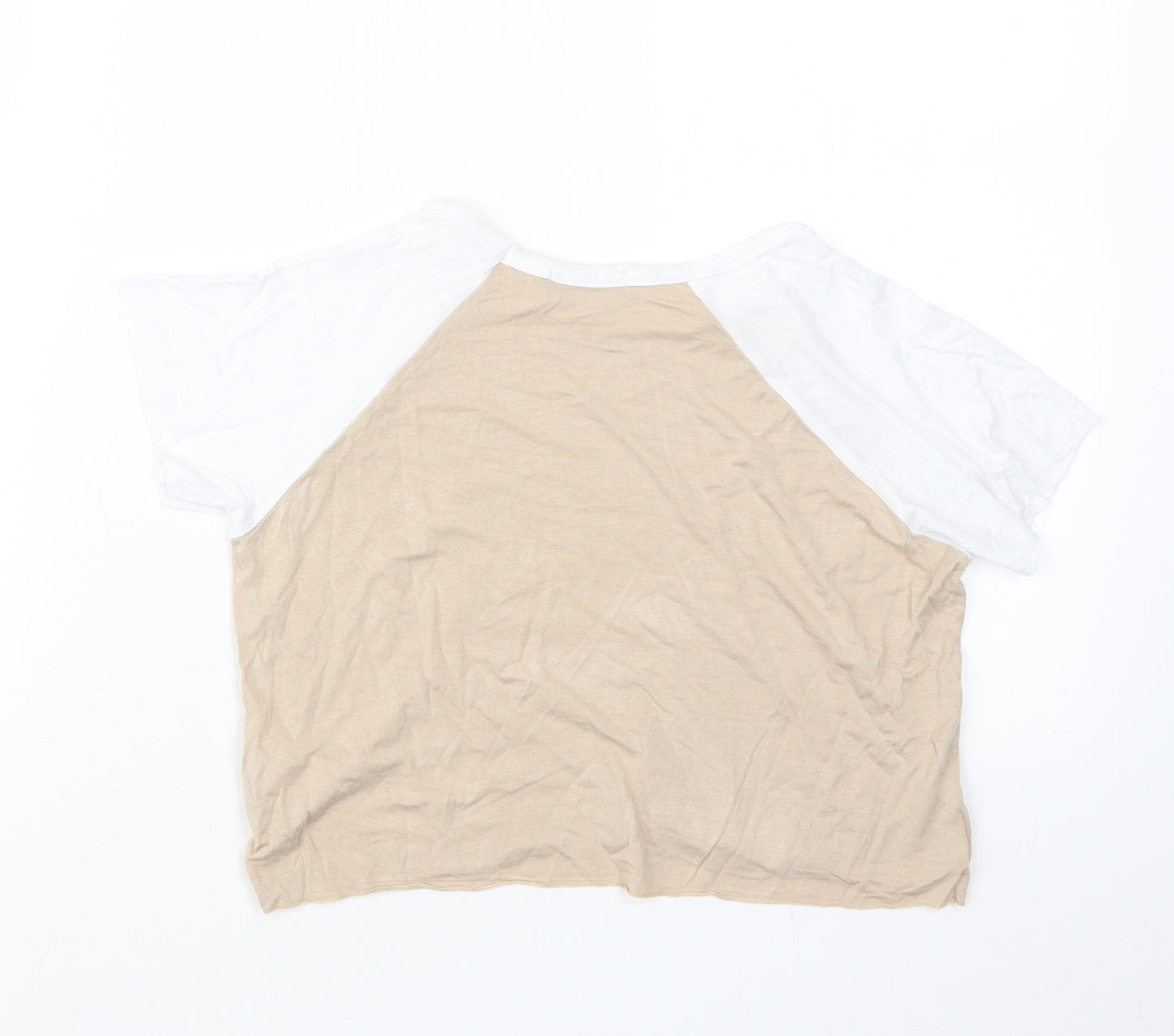 PRETTYLITTLETHING Womens Beige   Basic T-Shirt Size 12