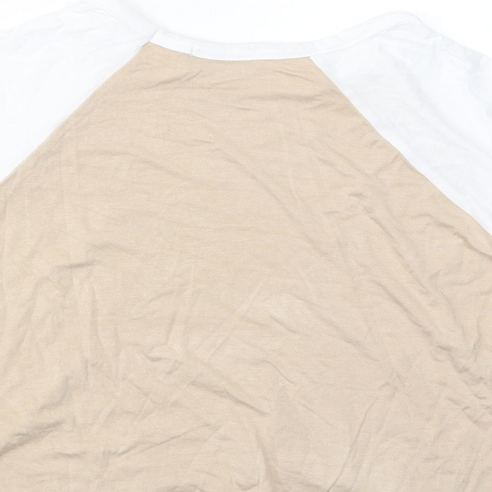 PRETTYLITTLETHING Womens Beige   Basic T-Shirt Size 12