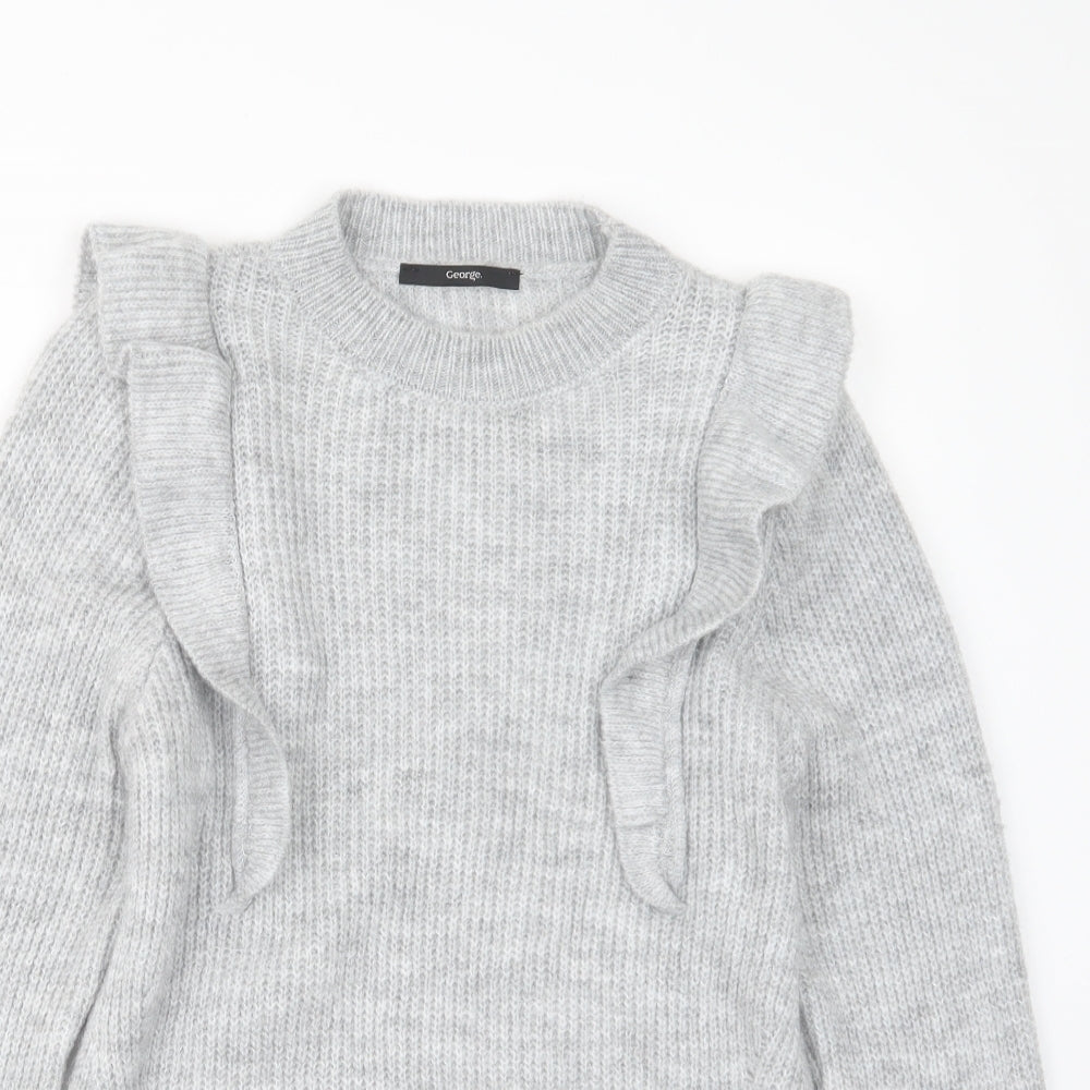George Womens Grey  Knit Pullover Jumper Size M