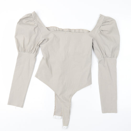 I SAW IT FIRST Womens Grey   Bodysuit One-Piece Size 10