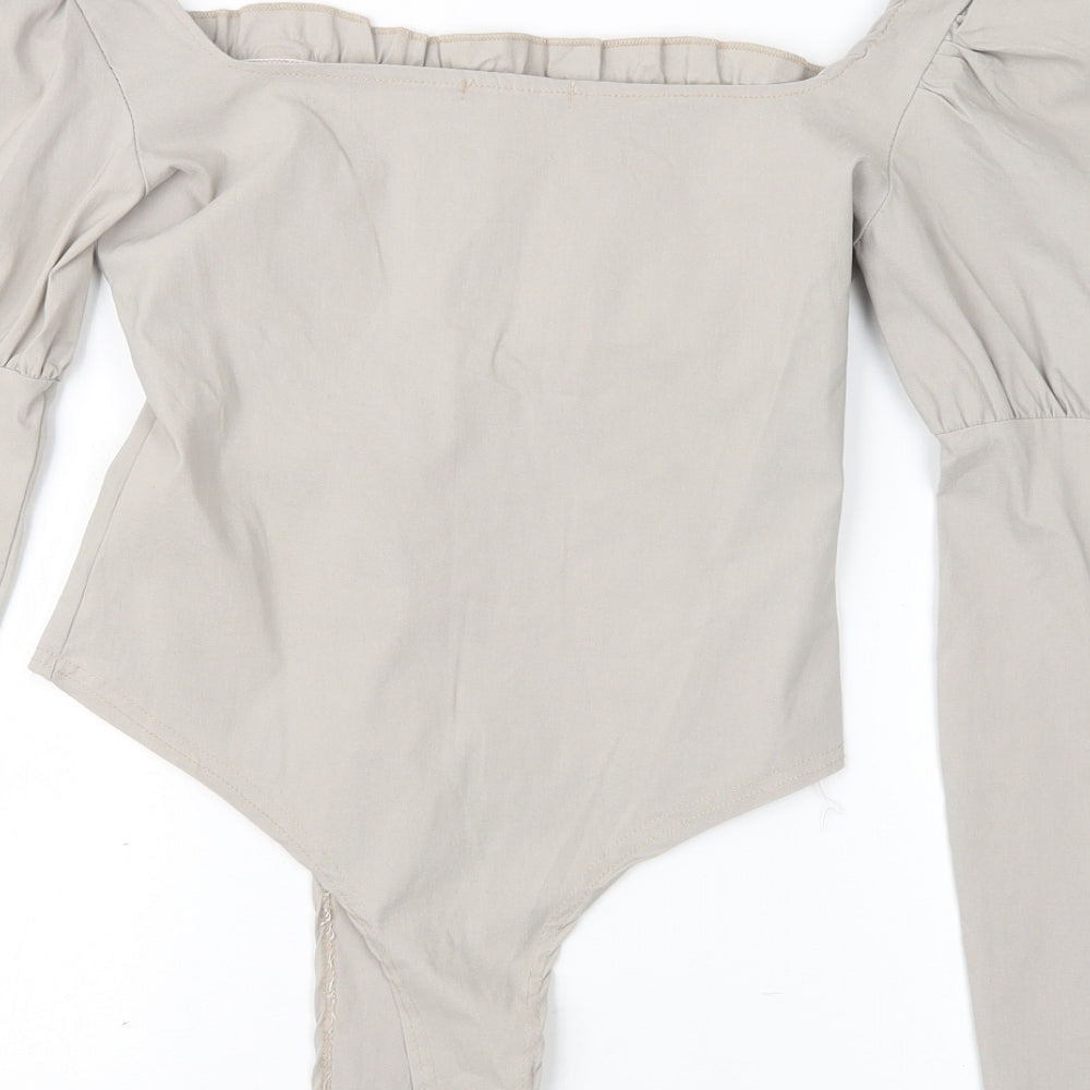 I SAW IT FIRST Womens Grey   Bodysuit One-Piece Size 10