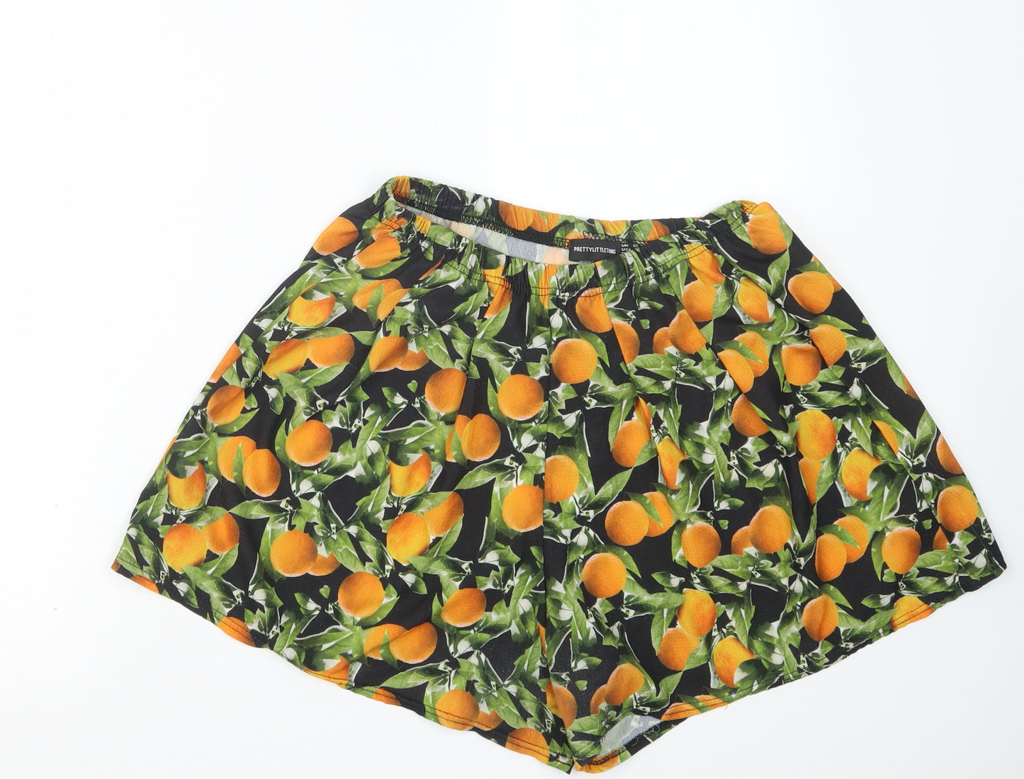 PRETTYLITTLETHING Womens Orange Geometric  Bermuda Shorts Size 12